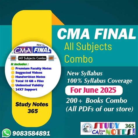 Pdf Cma Final New Syllabus All Subjects Combo For Study Notes