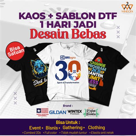 Jual Jasa Cetak Sablon Kaos Dtf Custom Satuan Desain Bebas Murah