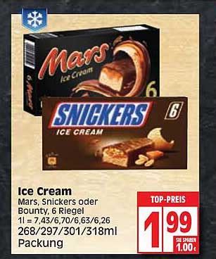 Ice Cream Mars Snickers Oder Bounty Angebot Bei Edeka