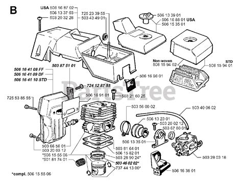 Jonsered 2095 Jonsered Chainsaw 1998 03 Cylinder Piston Muffler Parts Lookup With Diagrams