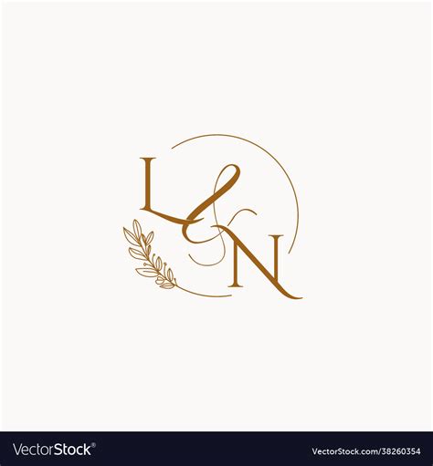 Ln Initial Wedding Monogram Logo Royalty Free Vector Image