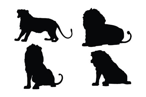 Premium Vector | Lion roaring silhouette vector on a white background ...