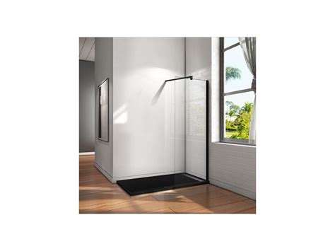 Paroi de douche 60x200cm avec barre de fixation 140cm en carré profilé