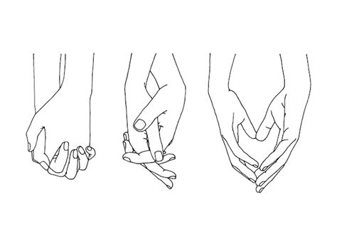 Premium Vector | Set of hand holding line art illustration