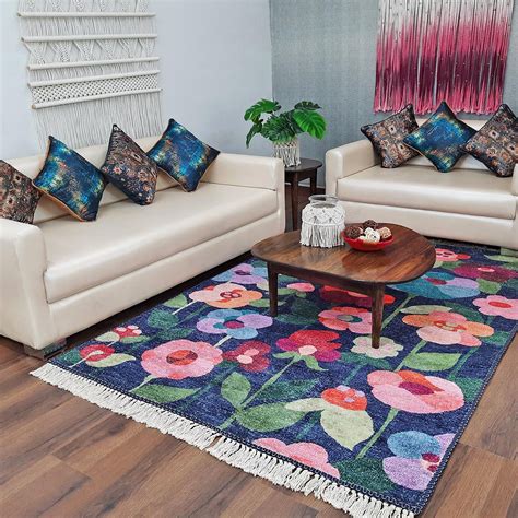 Silk Carpet Modern Blooming Flowers Design – Living Room Rug – Avioni ...