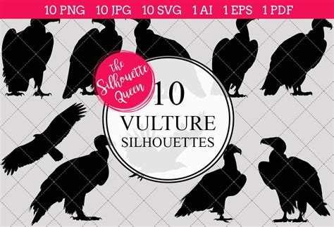 Vulture Silhouette Vector By The Silhouette Queen | TheHungryJPEG