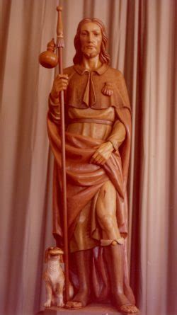 Wooden Statue Of St Rochus Ferdinand Stuflesser