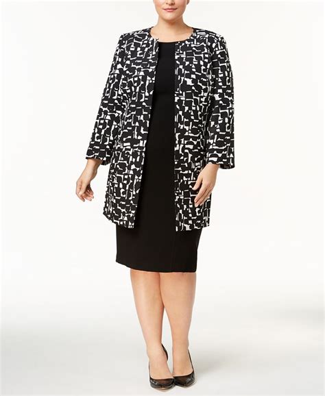 Kasper Plus Size Printed Topper Jacket Macys