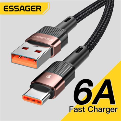 Essager Cable Usb C Charge Rapide 6a Pour Samsung Galaxy A23 A33 A52 A52s A53 5g Ebay