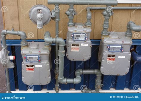 Natural Gas Meters Editorial Photo Image Of Fossilfuel 45175236