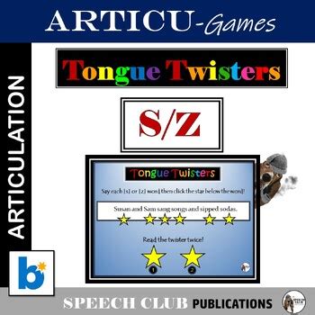 Tongue Twisters for S - Z by Speech Club Publications | TPT