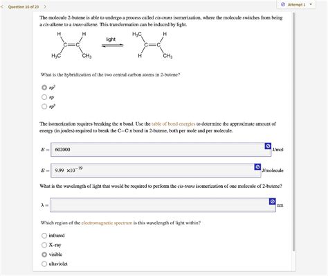 SOLVED Question 16 Of 23 The Molecule 2 Butene Is Able To Undergo A