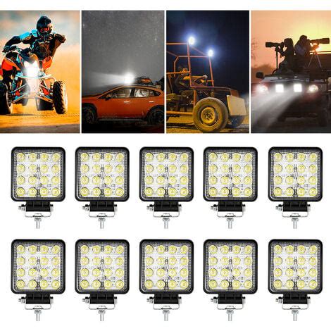 VINGO 10x 48W Phare De Travail Carre A Leds DC 12V 24V Quad Camion