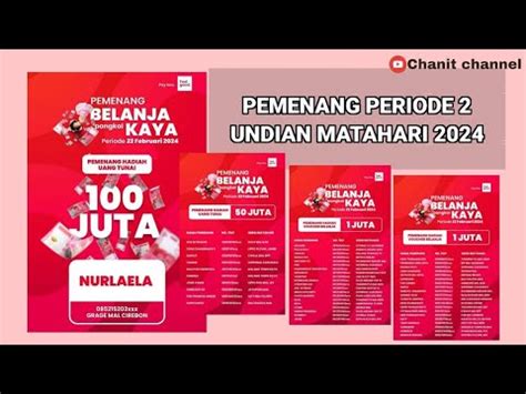 PEMENANG UNDIAN MATAHARI 2024 PERIODE 2 YouTube