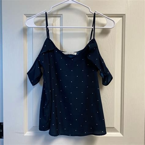 Abercrombie Fitch Tops Af Off The Shoulder Polka Dot Cami Poshmark