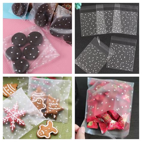 100pcs Cookie Bags Polka Dots Party Resealable Plastic Treat Etsy