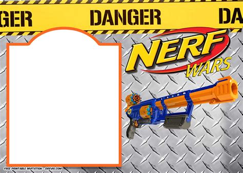 Nerf Gun Party Invitation Templates