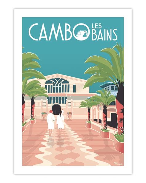 Affiche 50x70 Marcel Cambo Les Bains Les Thermes Taille 30 X 40 Cm