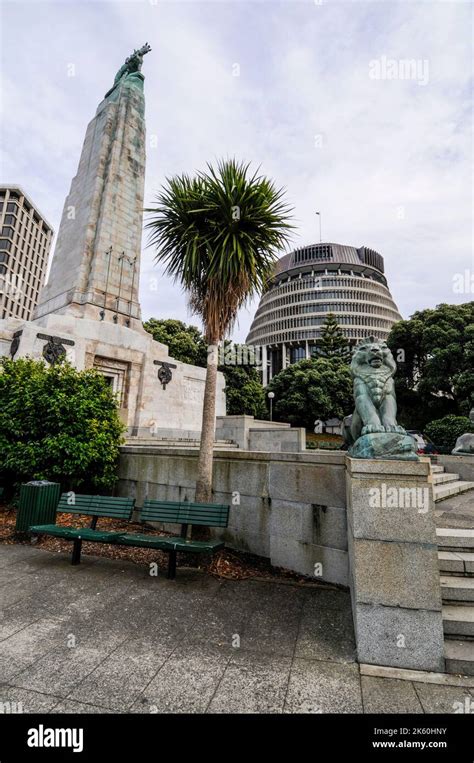 A World War 1 memorial near the New Zealand Parliament in Wellington on ...