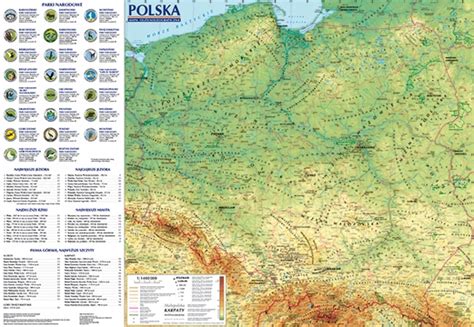 Polska Cienna Mapa Og Lnogeograficzna I Administracyjna