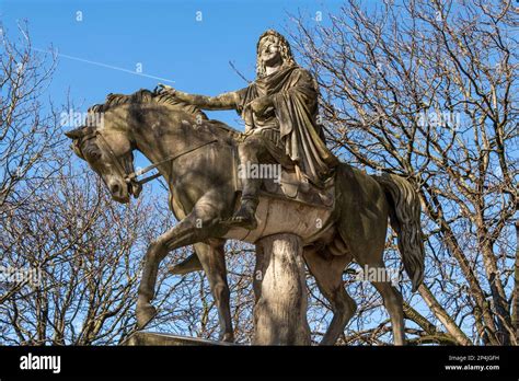 The Statue Of Louie Xiii In Place Des Vosges Marais Paris Stock Photo