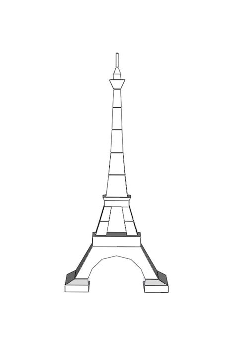 Paper Eiffel Tower Template