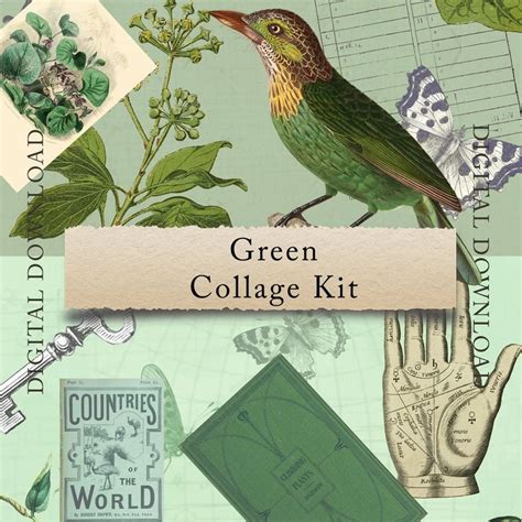 Green Ephemera Junk Journals Printable Paper Crafts Scrapbooking