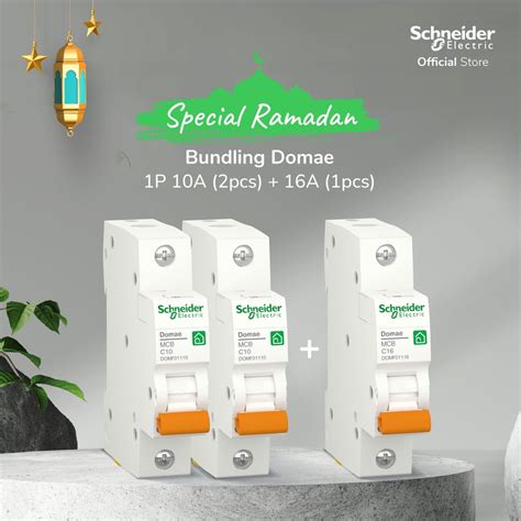 Jual Bundle Schneider Electric MCB DOMAE 10A 2pcs MCB DOMAE 16A 1pcs