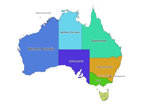 Australia Labeled Map Labeled Maps