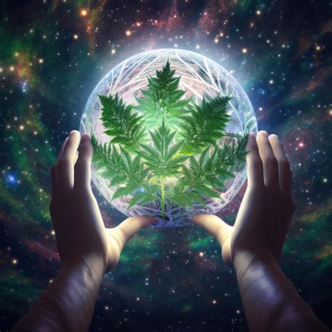 Premium Ai Image Sphere Of Awakening Exploring The Cosmic Cannabis