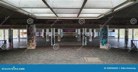 Under The Motorway Bridge In Bonn S Rheinaue Park Editorial Stock Photo