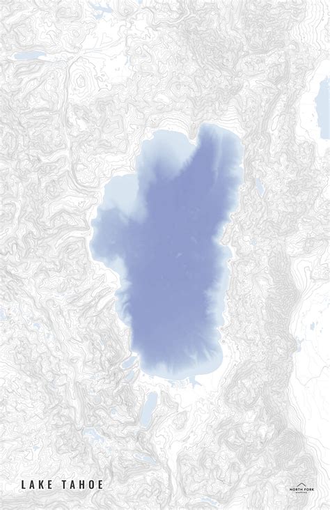 Lake Tahoe Bathymetry Map Lake Tahoe, Tahoe, Lake Tahoe Art, Lake Tahoe Print, Lake Tahoe Wall ...