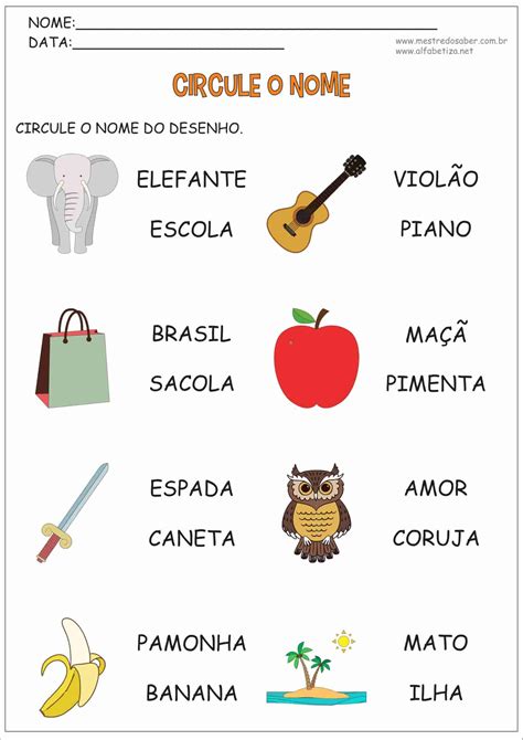 Atividades 1 Ano Português
