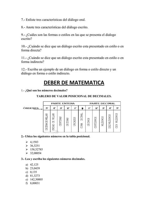 Deber De Lengua Y Literatura Para El Lunes 04 De Mayo PDF Descarga