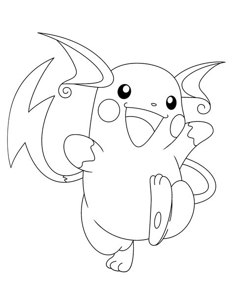 Raichu Coloring Page For Quick Educative Printable