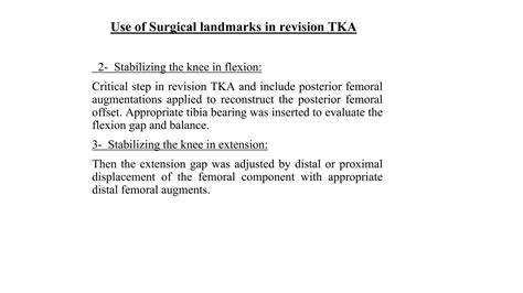 Surgical Landmarks In Revision Total Knee Ppt