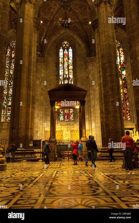 Interior of the Milan Cathedral (Duomo di Milano). Milan Duomo is the ...