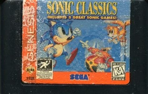 駿河屋 GENISIS 北米 版 SONIC CLASSICS 3 IN 1 状態ROMカセットのみROMカセット状態難 ジェネシス