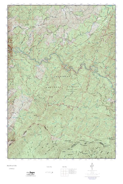 MyTopo Bald River Falls Tennessee USGS Quad Topo Map