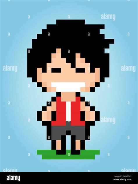 8 Bit Male Character Pixels Human Pixels In Vector Illustrations For