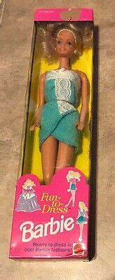 Barbie Fun To Dress Doll In Blue Beach Towel Robe New Factory Sealed In