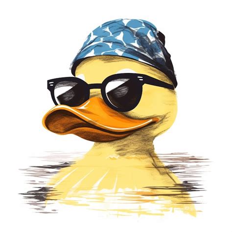 Premium Photo There Is A Duck Wearing Sunglasses And A Bandana Hat Generative Ai