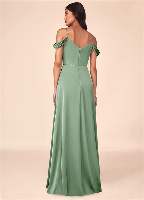 Matcha Azazie Ocean Stretch Satin Dress Bridesmaid Dresses Azazie