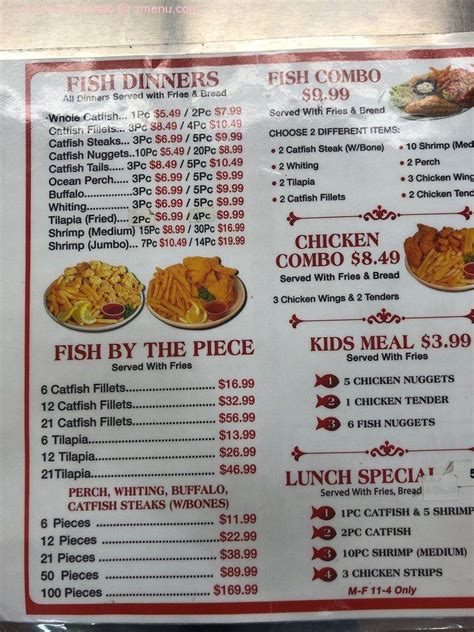 Menu at JJ Fish & Chicken restaurant, Lancaster, W Pleasant Run Rd #220