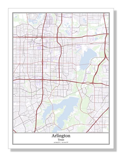 Arlington Texas USA City Map – SterlingCarto