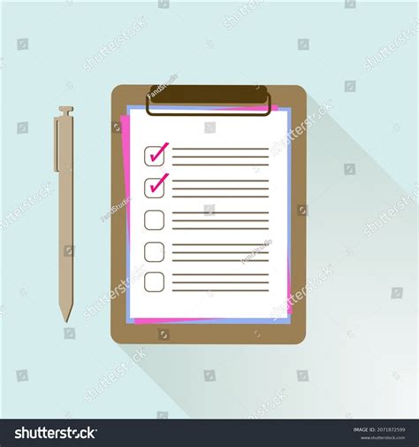 Clipboard Checklist Pen Flat Design Medical Stock Vector (Royalty Free ...