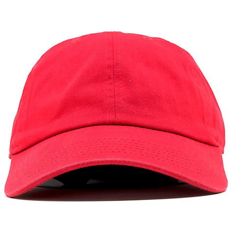 Blank Red Adjustable Dad Hat Cap Swag