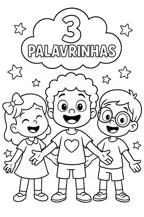 3 Palavrinhas Colorir - Amigos do 3 Palavrinhas para Colorir para imprimir e colorir
