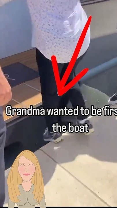 Granny Falls Off Boat 😳😳😳 Shorts Youtube