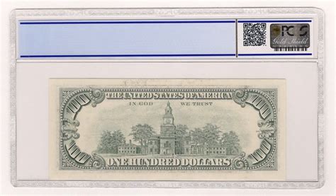 100 Dollars Federal Reserve Note Small Portrait With Security Thread